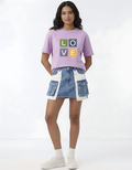 Women's Retro Block Love Oversized Tee