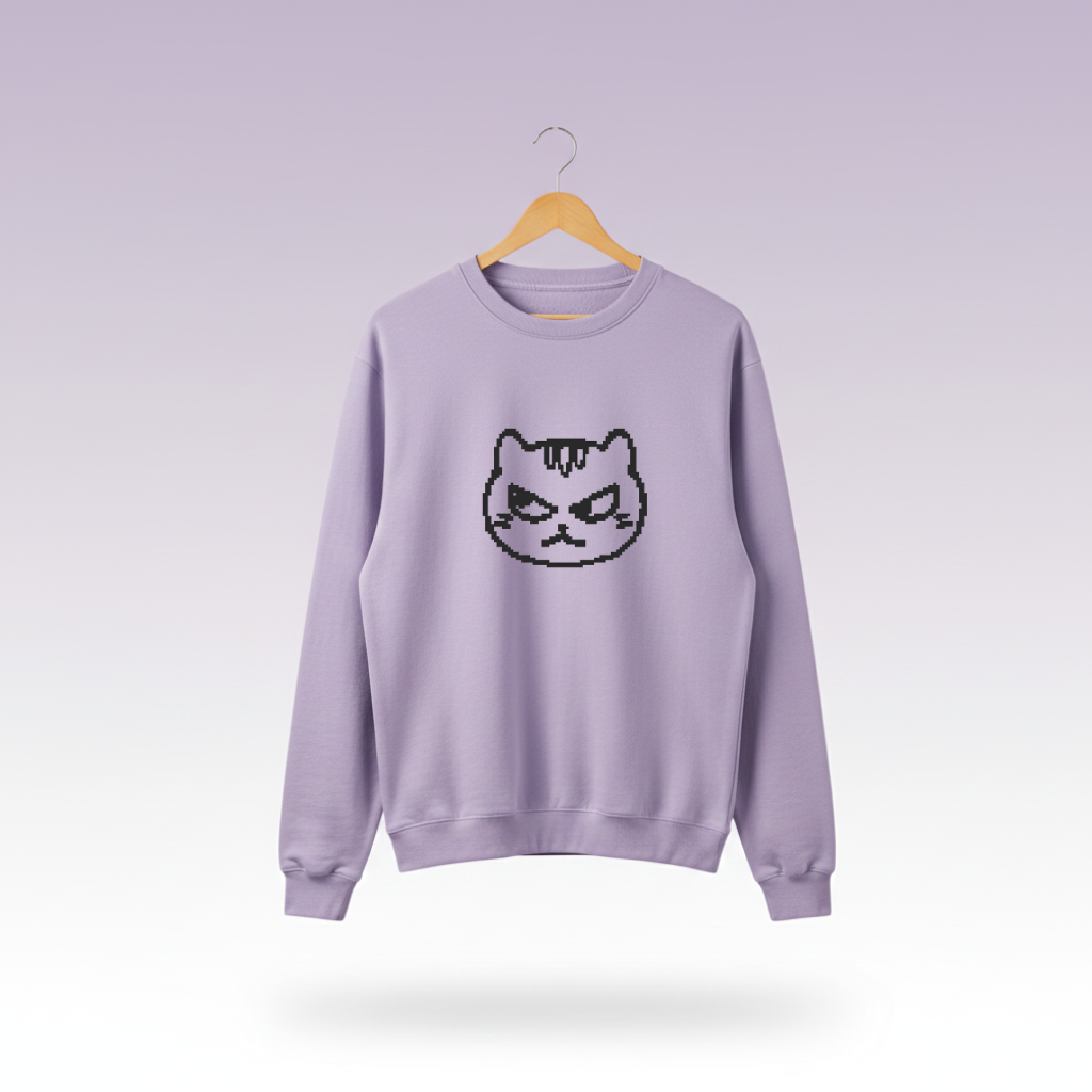 Women's pixelated cat Sweatshirt
