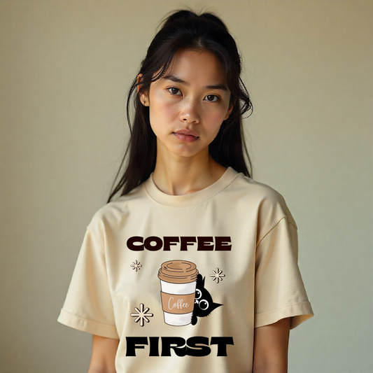 Coffee First Oversized Tee